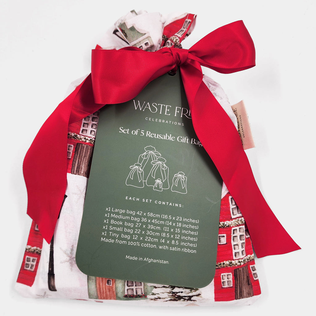 Christmas Cottages (Reusable Gift Bag Set)