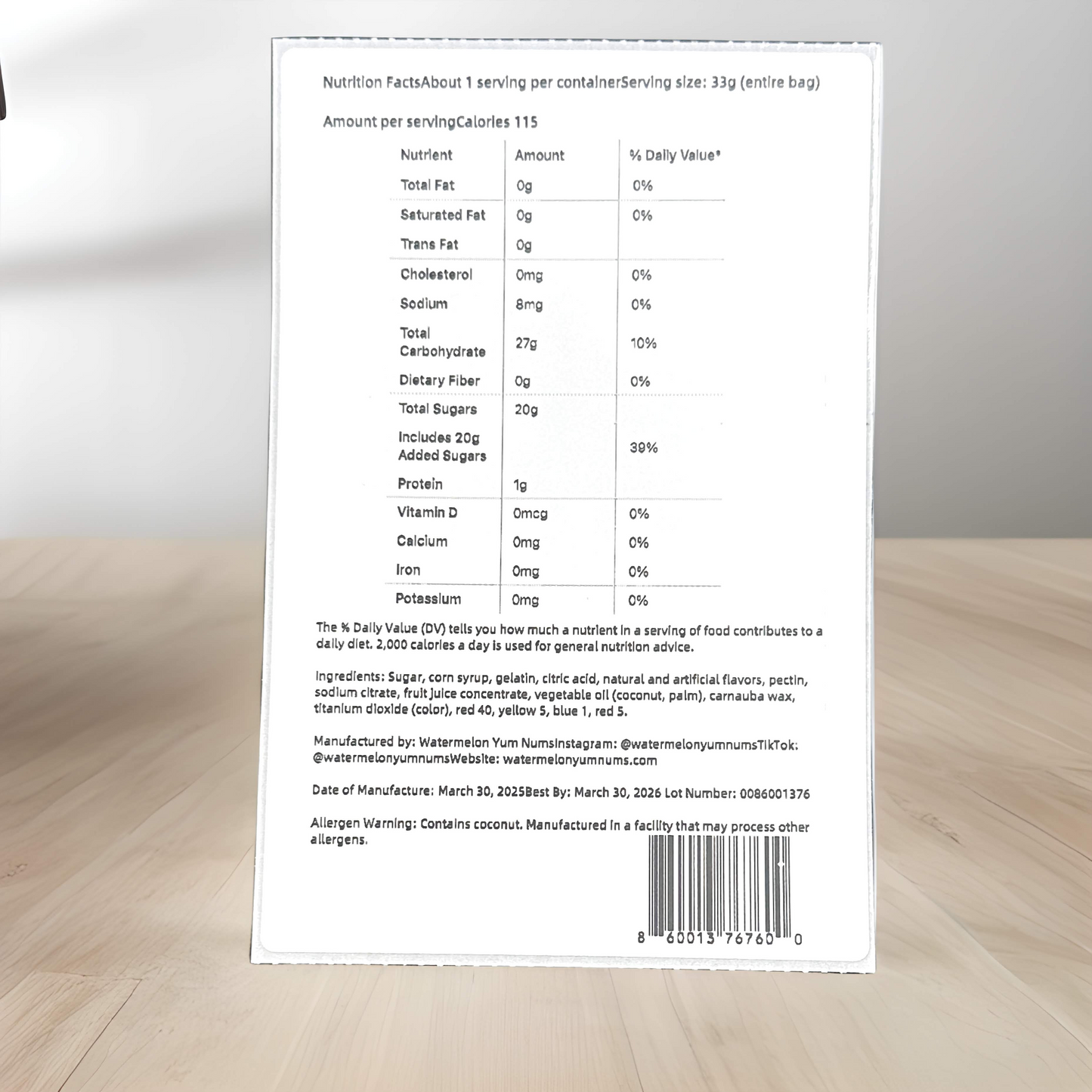 YumNums Handcrafted Freeze-Dried Watermelon Candy – Crunchy, Juicy, Sweet Snack Treat